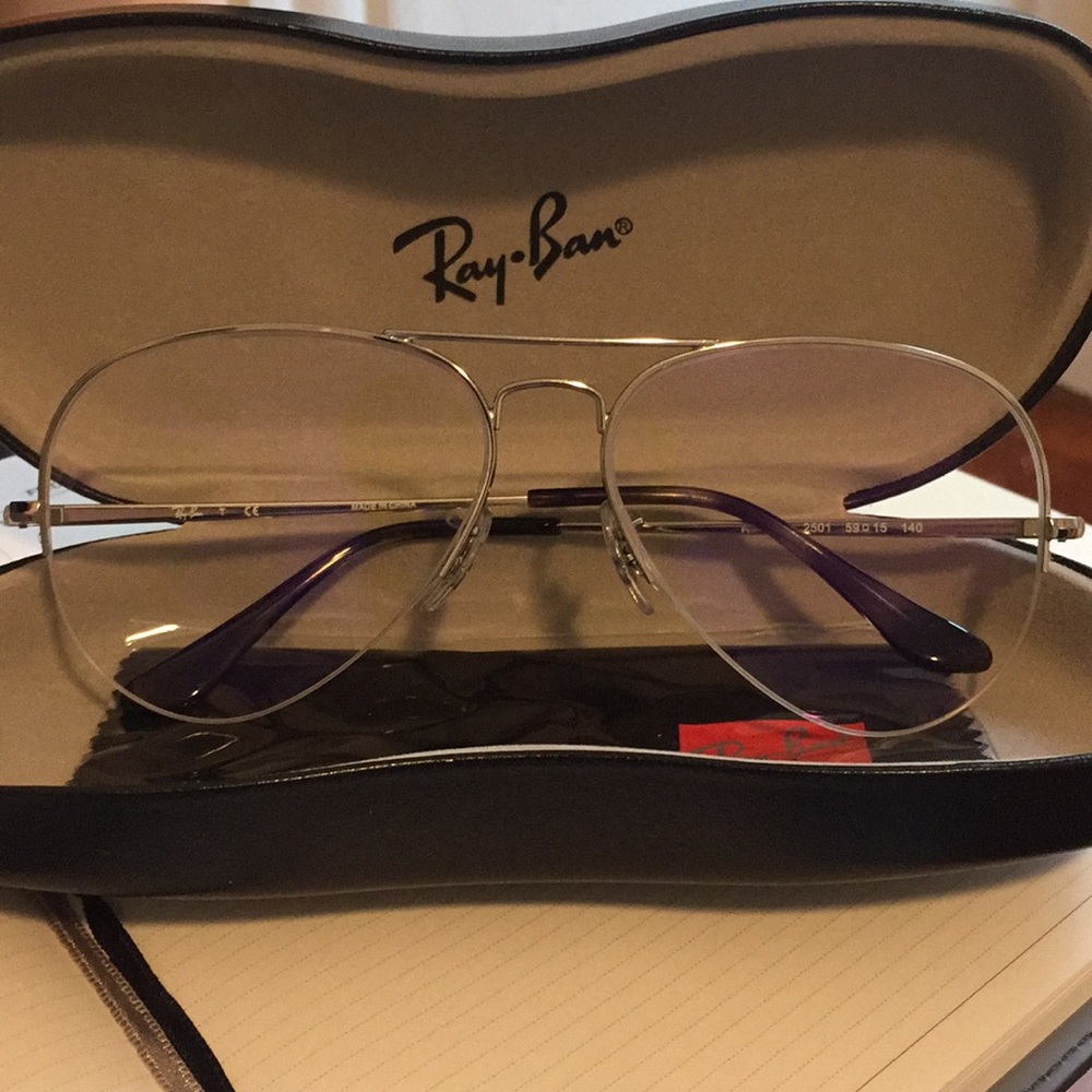 New Ray-Ban Silver Aviator Glasses Style RB 6589